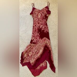 Sue Wong Beautiful Velvet & Beaded Spaghetti Strap Y2K Vintage 8